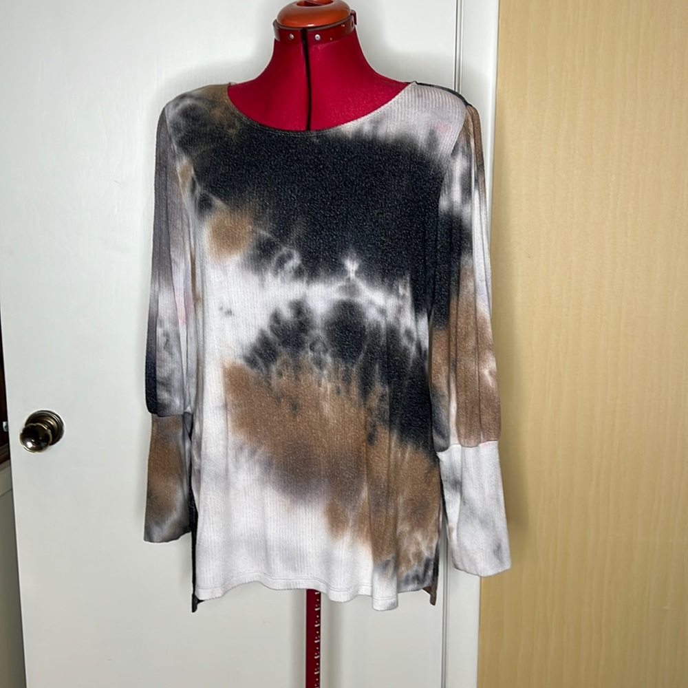Chenault Long-Sleeve Tye Dye Top SZ L